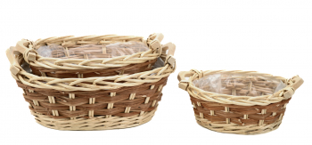 1936 Korbschale oval, 3-er Set 23-35 x 19-29 x 10-13 cm