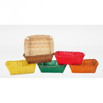 1959R Bambusschale rechteck., rot, 27 x 22 x 9 cm