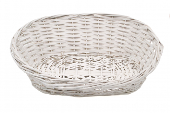 198645W Geschenkkorb ohne Henkel, weiß, 45 x 36 x 7/17 cm