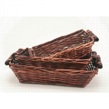 2592 Korbschale eckig, braun, 40 x 30 x 11 cm