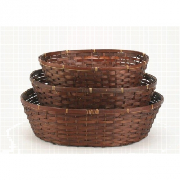 289739 Bambusschale oval, braun, 39 x 28 x 12 cm