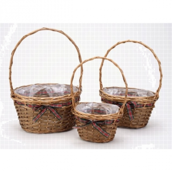 4604 Pflanzkorb, 3.tlg,oval, 32 x 26 x 18/46 cm