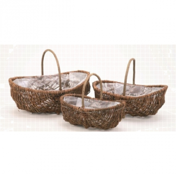 4827 Rohweidenkiepen 3-teilig, oval 46 x 32 x 18/14 cm