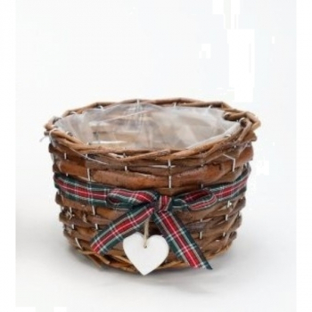 48478 Korbschale braun, rund, 20 x13 cm