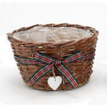 48479 Korbschale braun, rund, 25 x15 cm