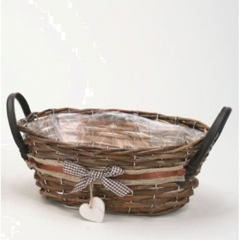 48484 Korbschale braun, oval, 30 x 20 x 12 cm