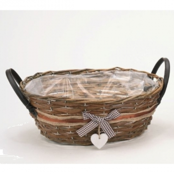 48485 Korbschale braun, oval, 35 x 25 x 13 cm