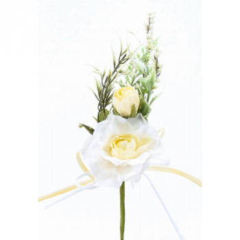 56252124 Rose weiß-gelb, 24 x 8/2,5 cm, VE: 12