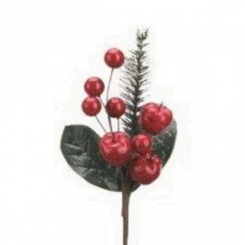 5886064 Weihnachtspick  Blatt,Apfel,Beeren 15 cm, VE 12