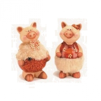 668025 Schweinchen aus Keramik, ca. 11 cm, 8 Stück