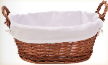 2393 Korbschale oval, m. Stoff, 32 x 22 x 14 cm