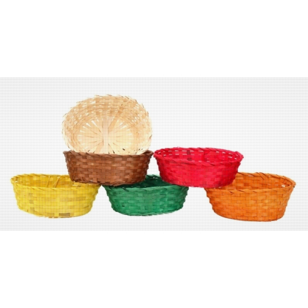 1956O Bambusschale oval, orange, 27 x 22 x 9 cm