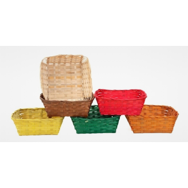 1957Y Bambusschale quad, gelb, 24 x 9 cm