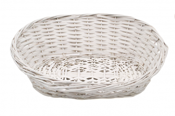 198645W Geschenkkorb ohne Henkel, weiß, 45 x 36 x 7/17 cm