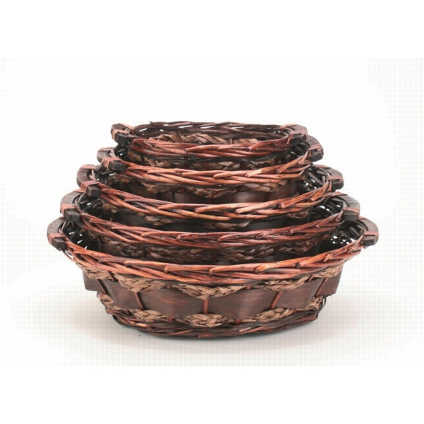 21882 Korbschale rund, dunkel, 30 x 9 cm