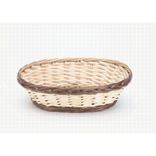 2397 Korbschale oval, hell/dk., 32 x 27 x 10 cm