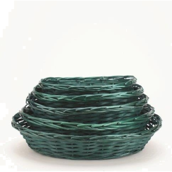 25401G Holzspanschale grün, 32 x 24 x 8 cm