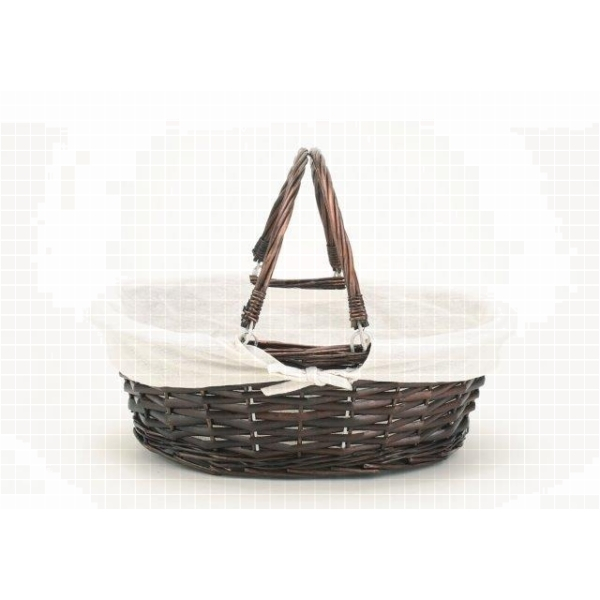 2555 Klappbügelkorb dunkel, m. Str., 45 x 35 x 15 cm