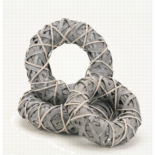 414125 Korbkranz grau, 25 x 8 cm
