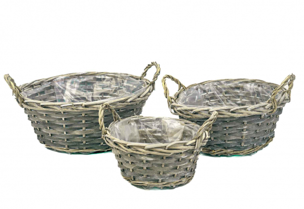 48892 Schale rund, grau, 25 x 11 cm