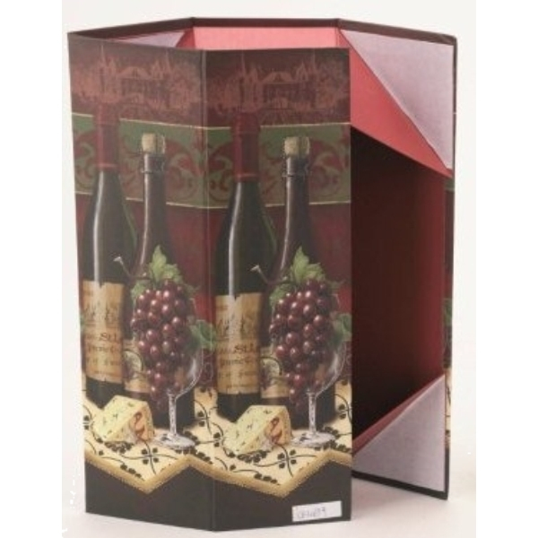 50041 Weinverpackung für 1 Flasche aus Pappe, faltbar 33,5 x 9,2 x 9,2 cm