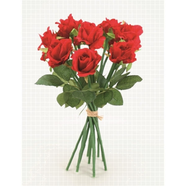 75003 Rosen rot, 38 cm,  12 Blüten